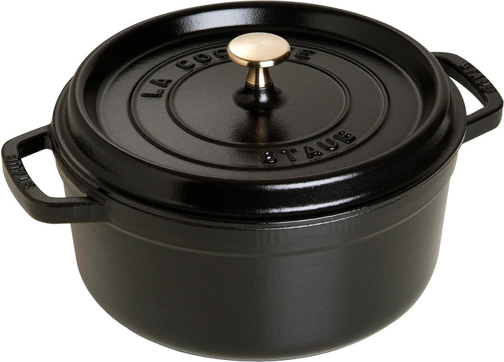 STAUB Gusseisen Bräter/Cocotte, Rund 28 cm, 6,7 L, Aromaregen Funktion, Für alle Herdarten geeignet,