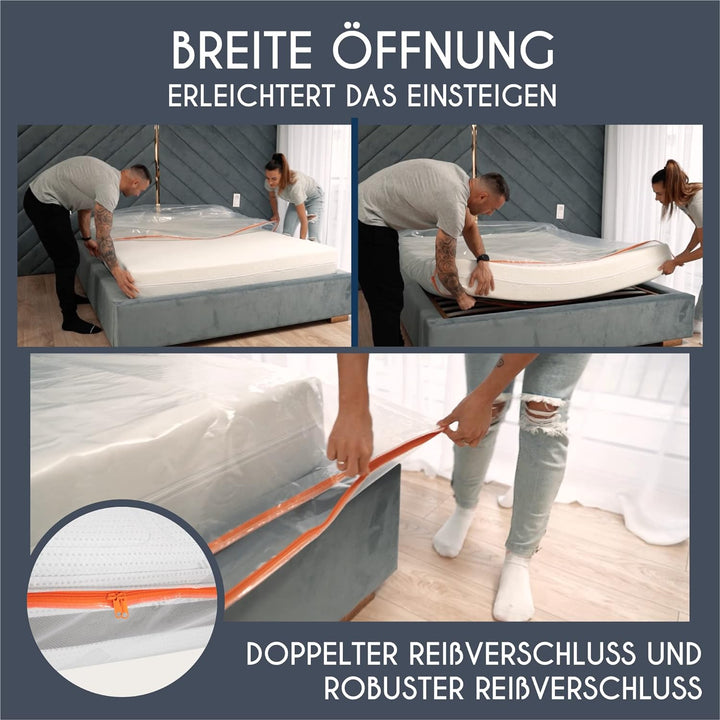 Matratzenhülle 150x200 cm (Dicke 30 cm) aus Kunststoff - Aufbewahrungstasche für Matratzen - Schutz