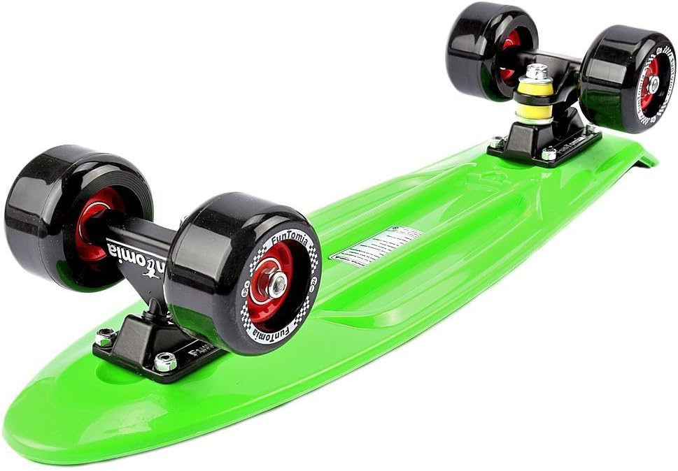 FunTomia Miniboard Cruiser Skateboard mit 70/65mm Big Wheel Rollen inkl. MACH1 Kugellager grün mit R