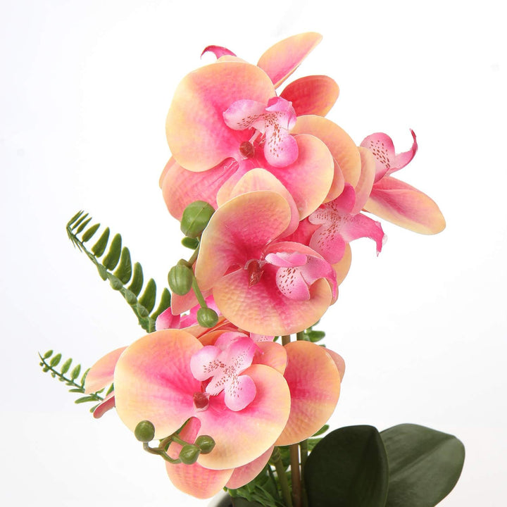 Kunstblume Orchidee Künstlich Phalenopsis Blumen im Keramiktopf Kunstpflanze für Home Office Hochzei