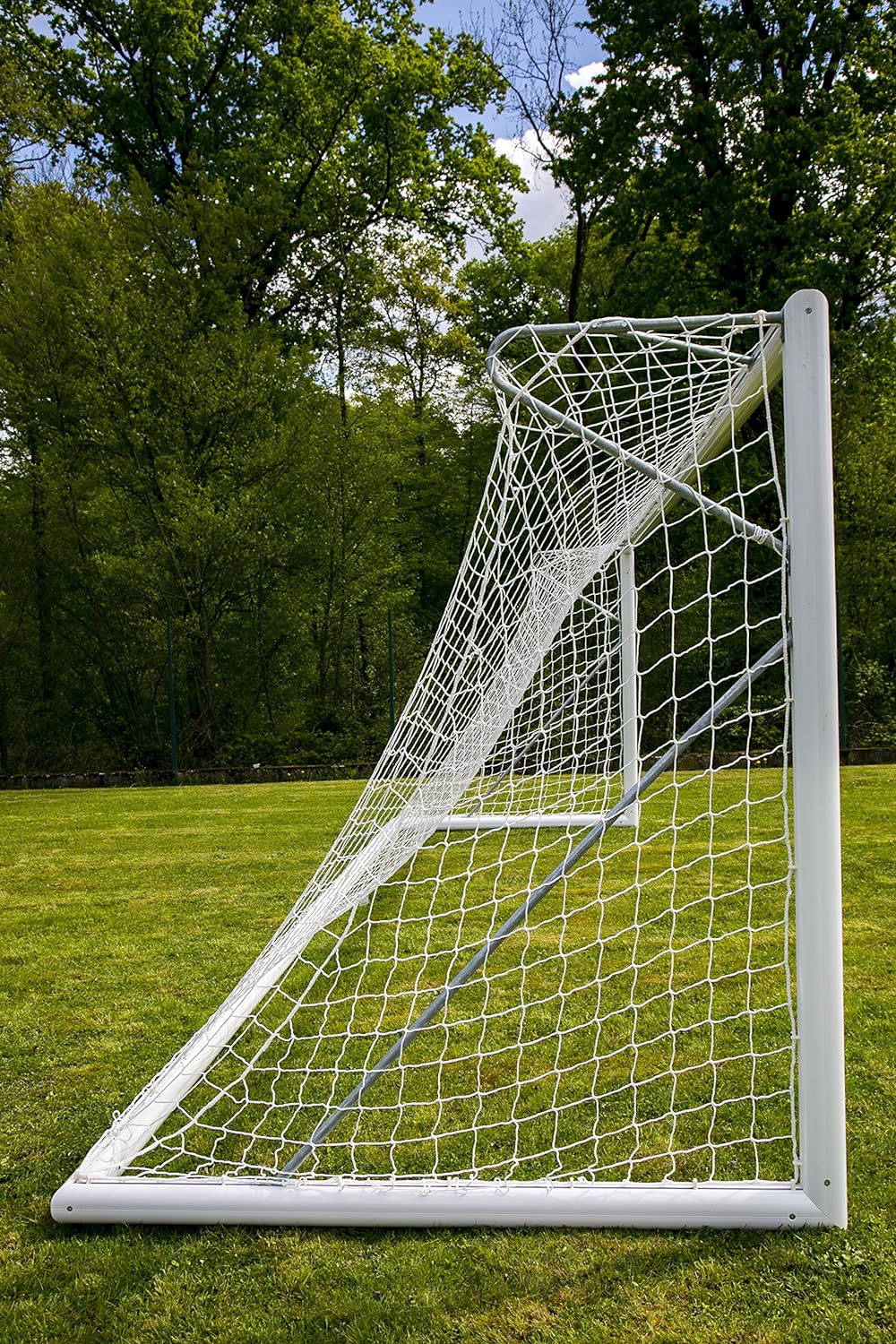 Fussballnetz Clubs 7.32 x 2.44 x 0.8 x 1.5 m - 4mm - Extrem robust - Weiss