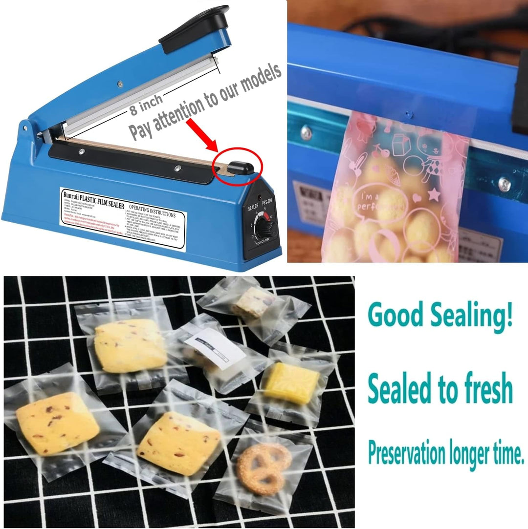 Impulse Heat Sealer 20.3 cm Impulse Bag Sealer Poly Bag Sealing Machine Heat Sealing Machine with Re