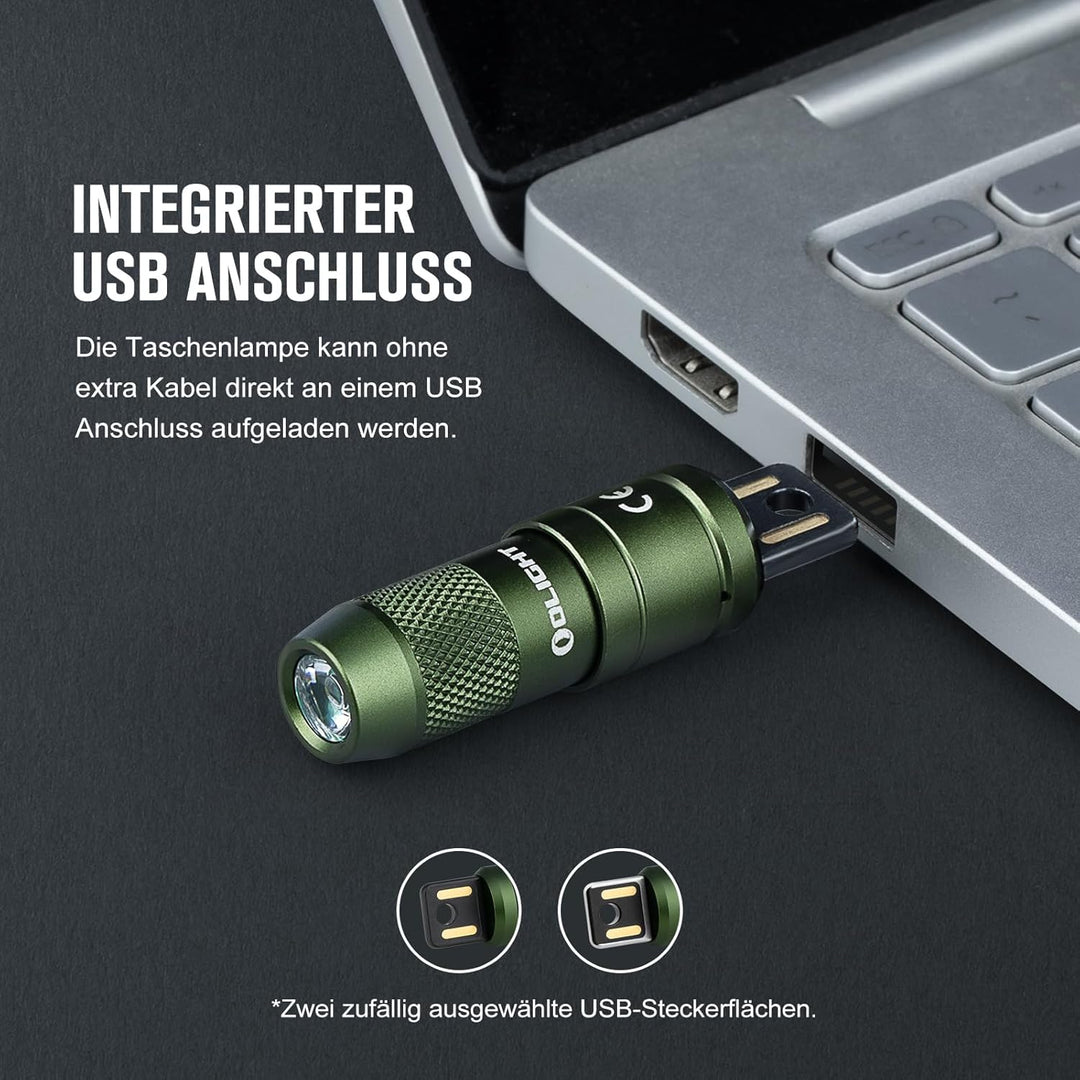 OLIGHT iMini 2 Mini LED USB-Aufladbare Taschenlampe Schlüsselhänger mit magnetischen Basis,50LM und1