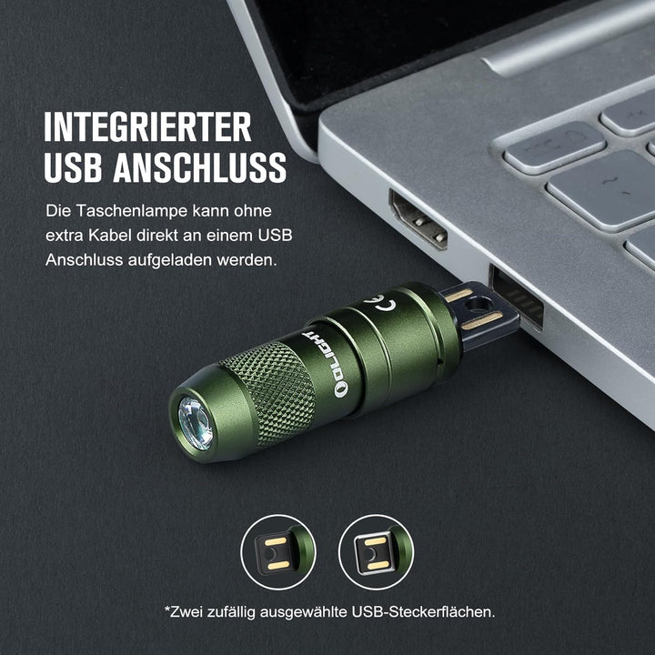 OLIGHT iMini 2 Mini LED USB-Aufladbare Taschenlampe Schlüsselhänger mit magnetischen Basis,50LM und1