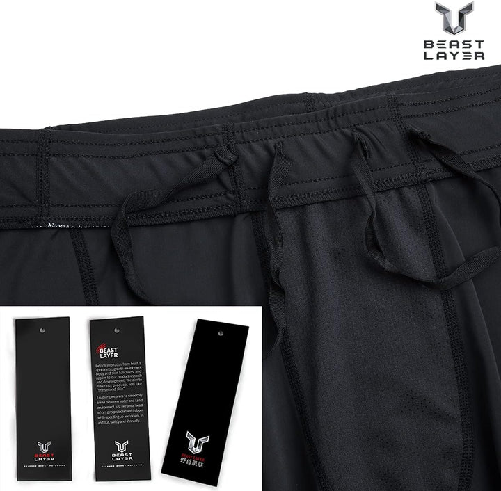 HUGE SPORTS Herren Splice Schwimmhose Kompression Jammer Lang Wilde Serie M Schwarz, M Schwarz