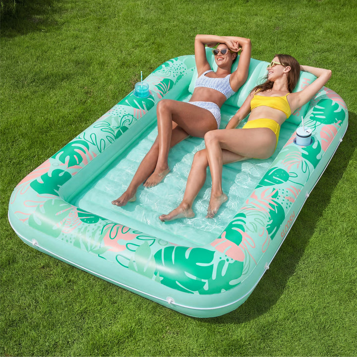 SLOOSH Aufblasbare Tanning Pool, 70" x 46"/ 85" x 57" Grosse aufblasbarer Luftmatratze für Erwachsen