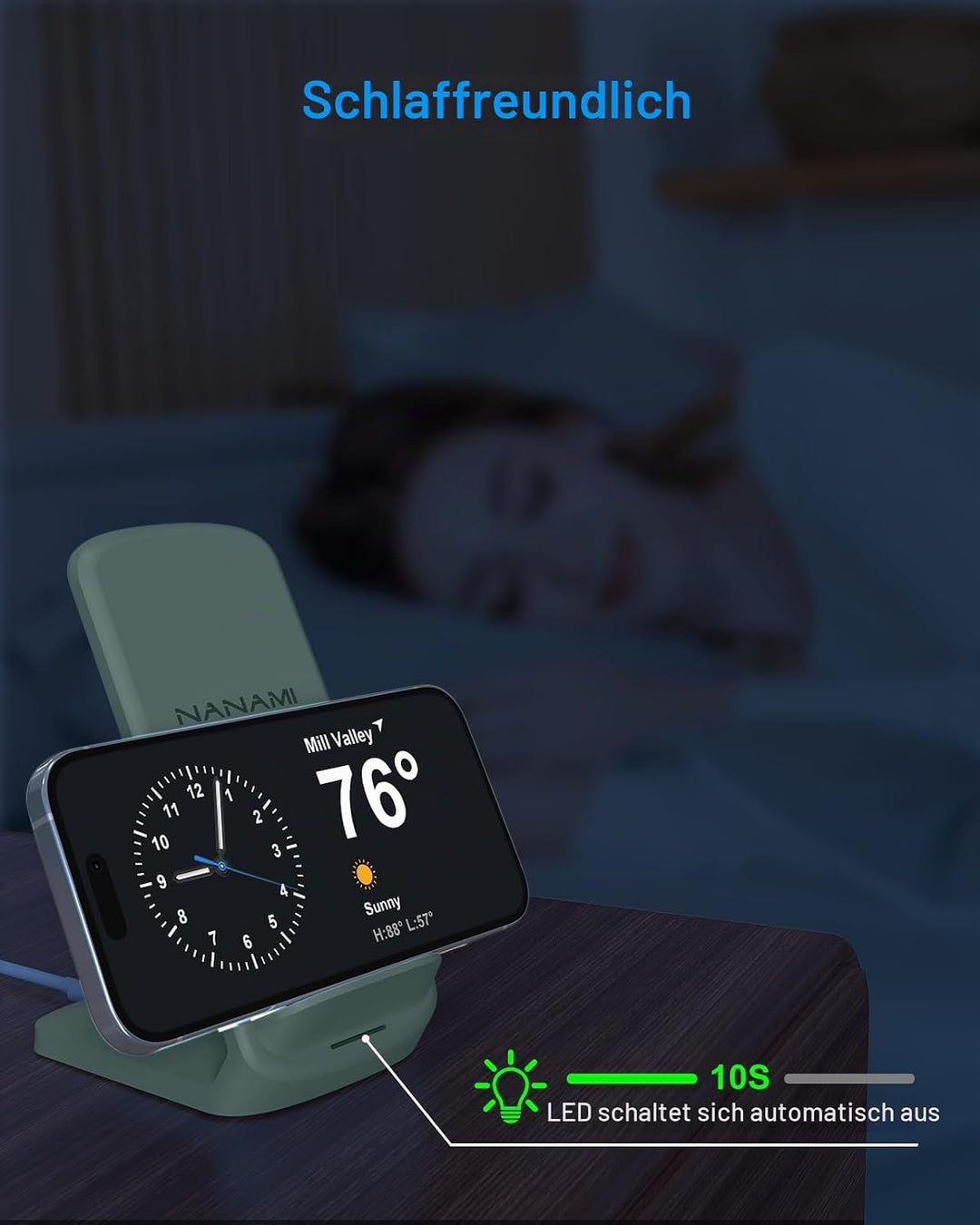 NANAMI Fast Wireless Charger mit 20W PD Netzteil, 15W Induktive Ladestation | Für iPhone 17/16/15/14