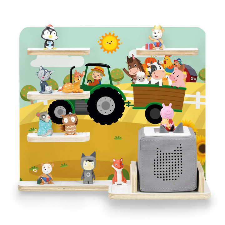 stadtecken® Kinder Regal für Musikbox I Geeignet für die Toniebox und ca. 35 Tonies I Perfekte Audbe