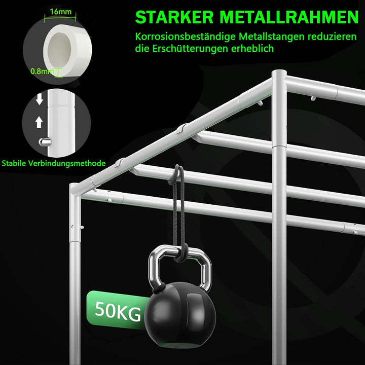 Growzelt Komplettset Anbau Set mit 200W LED Vollspektrum Grow Lampe Dimmbar, 120x120x200cm GrowZelt