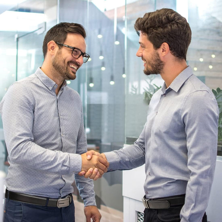 Chaberlu Automatik gürtel herren 2 Stücke, Ledergürtel Ratsche Automatikschliesse Business Anzug Gür