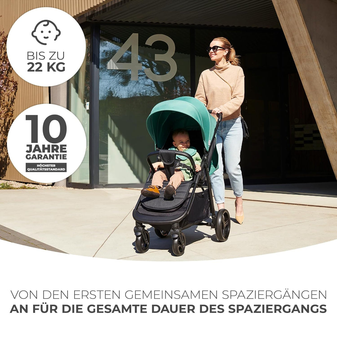 Kinderkraft RINE Buggy bis 22 kg, Kinderwagen, Mit einer Hand zusammenklappbar, wasserfestes Verdeck