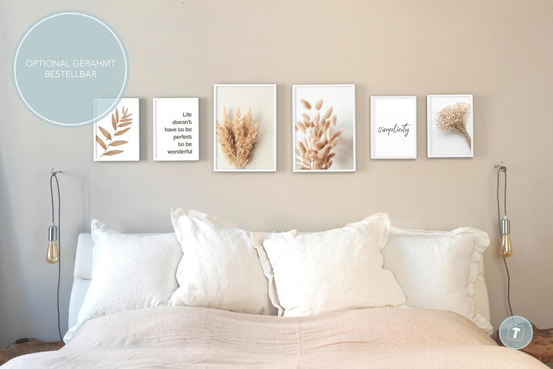 Papierschmiede® Mood Poster Set Getreide, Deko Bilder Wohnzimmer, 2x 30x40 cm und 4x 21x30 cm, Home