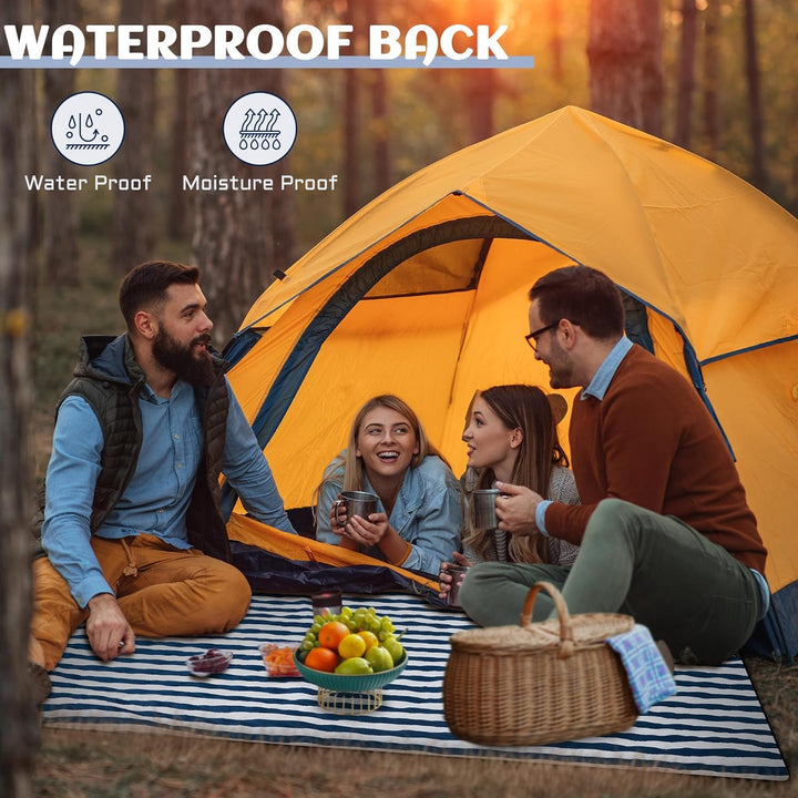 Picknickdecke 200 x 200cm, Wasserdicht Stranddecke Sandfrei mit Tragegurt, Tragbare Waschbar Strandm