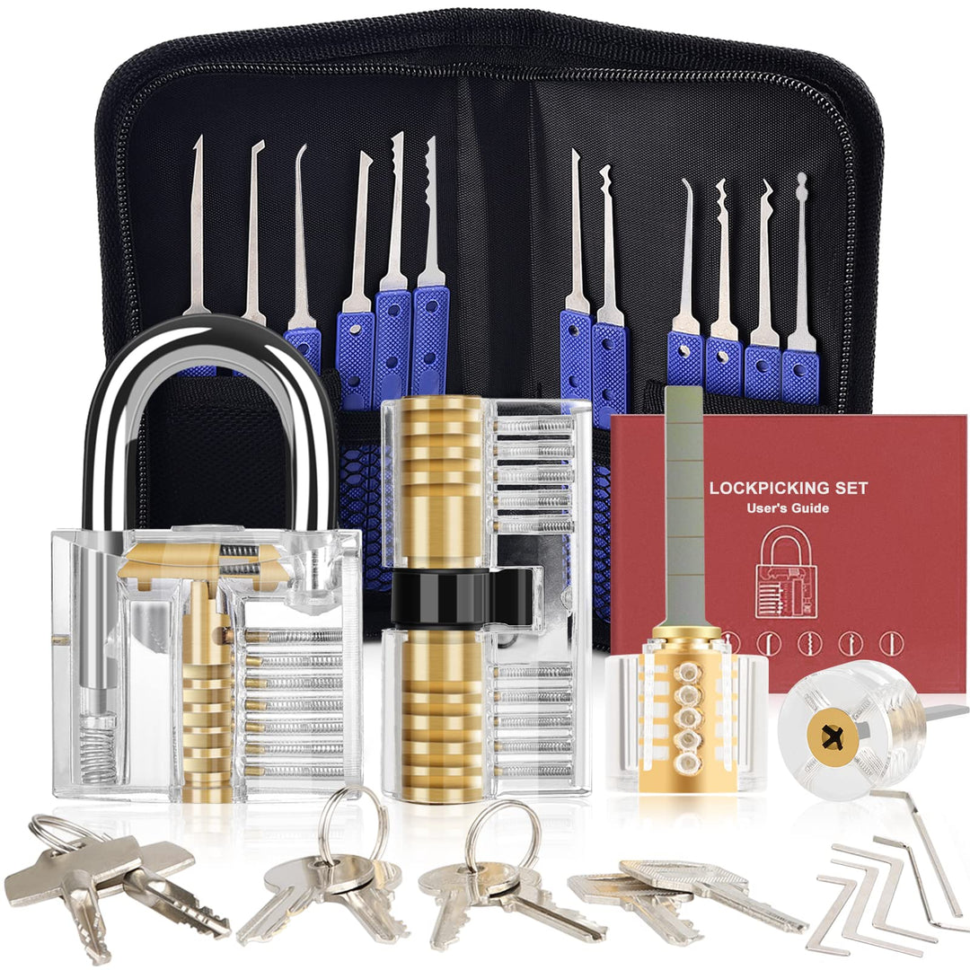 Diyife 36 Stück Lockpicking Set, [Schwierigkeit Upgrade] Dietrich Set mit 4 Transparente Schlösser u