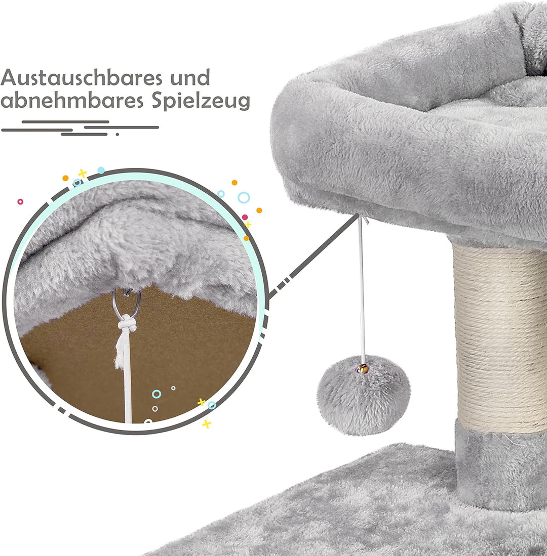 Yaheetech Kratzbaum 96 cm hoch Katzenbaum Kletterbaum für Katzen, mit Plattform Katzenhöhle Korb Sis