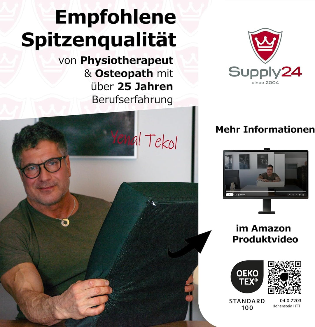Orthopädisches Anti Dekubitus Viscoschaum Sitzkissen 52x45x10 cm – Made in Germany | Ergonomisch & d