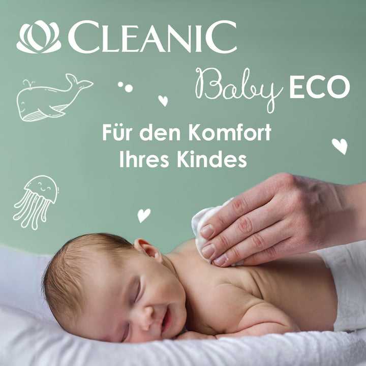 Cleanic Baby Eco Pure Water Feuchttücher – (16x50 Stück) Feuchttücher für Kinder und Säuglinge – par