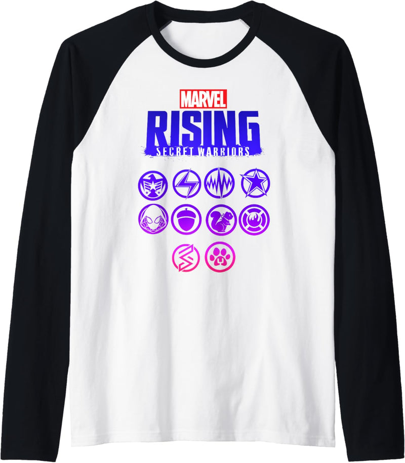 Marvel Rising Secret Warriors Hero Emblem Logo Raglan