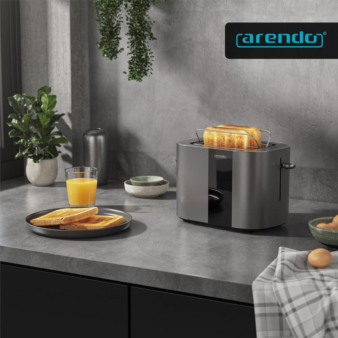 Arendo - Edelstahl Toaster 2 Scheiben - Touchscreen – Doppelwandgehäuse – 800 W – Integrierter Brötc