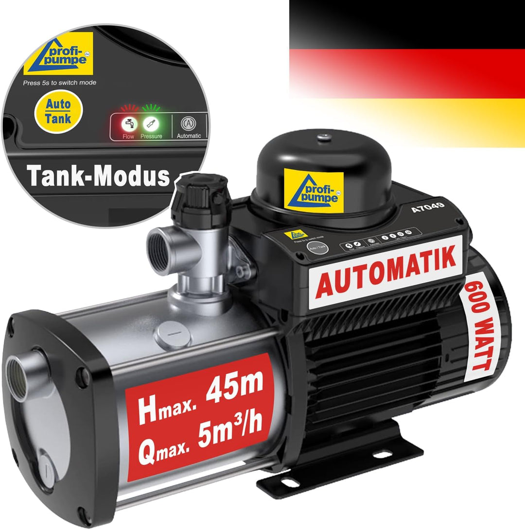 INVERTER HAUSWASSERWERK INVERT-Tech 5-600-10, Hauswasserautomat Permanent Magnet Vortex-Pumpe Hauswa