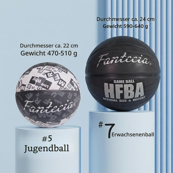Basketball Grösse 5, Professioneller Wettkampf-Basketball aus Gummi, Trainingsball mit hohem Sprungv