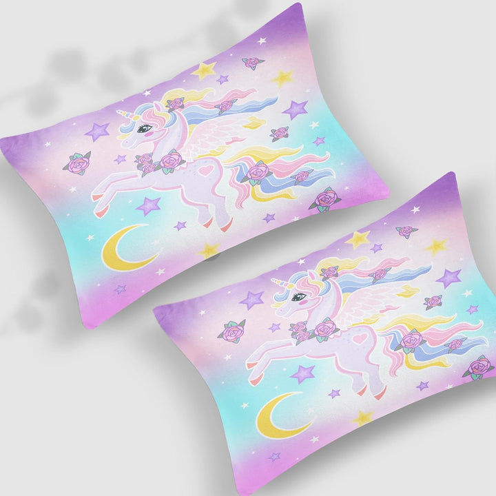 HZVRTN Kinder Bettwäsche Einhorn Bettwäsche Set für Mädchen, Soft Mikrofaser Bettbezug mit Reissvers