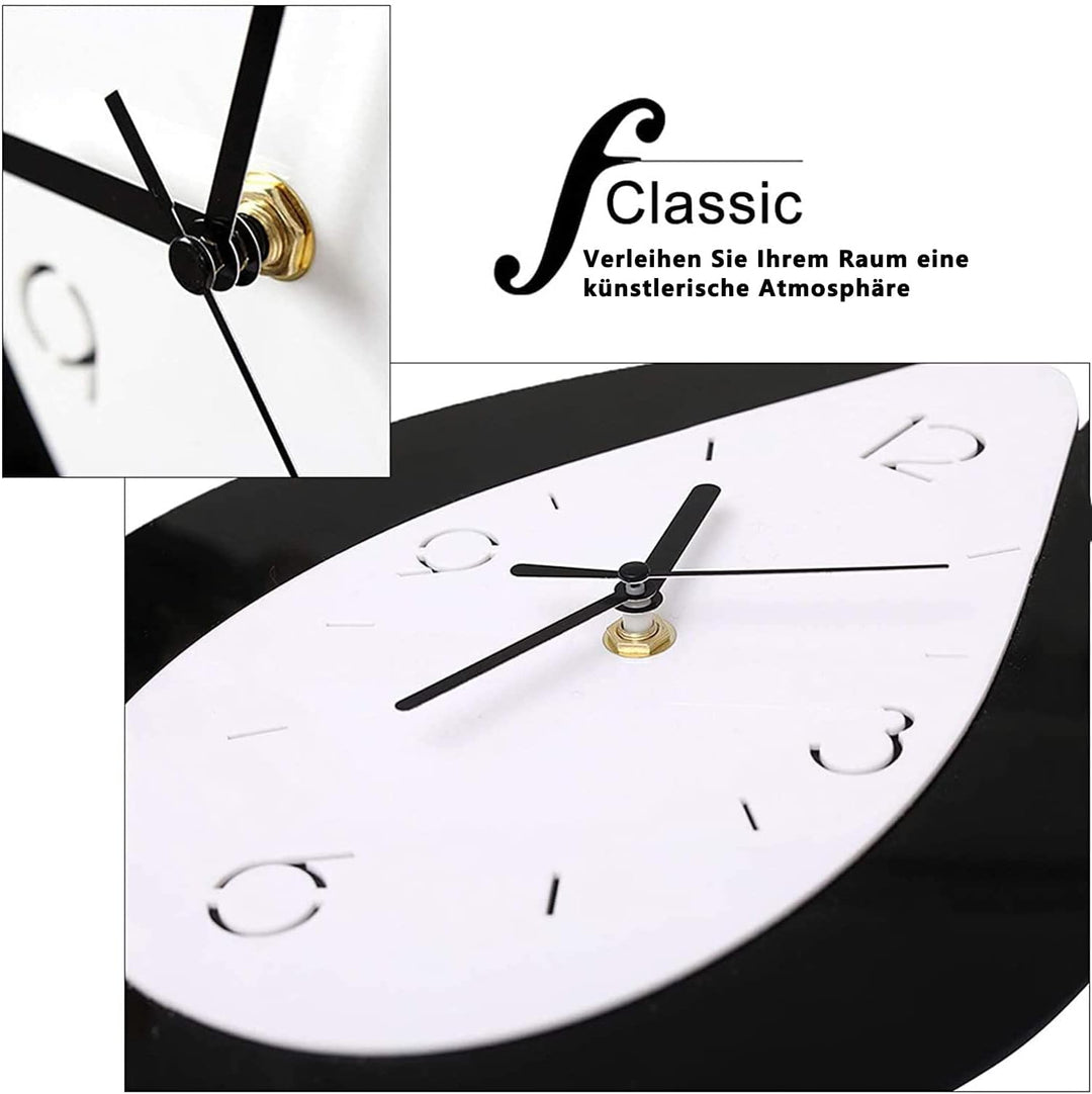 SFITVE 42cm Gross Wanduhr Ohne Tickgeräusche Modern Wassertröpfchen Pendel Wanduhren für Wohnzimmer