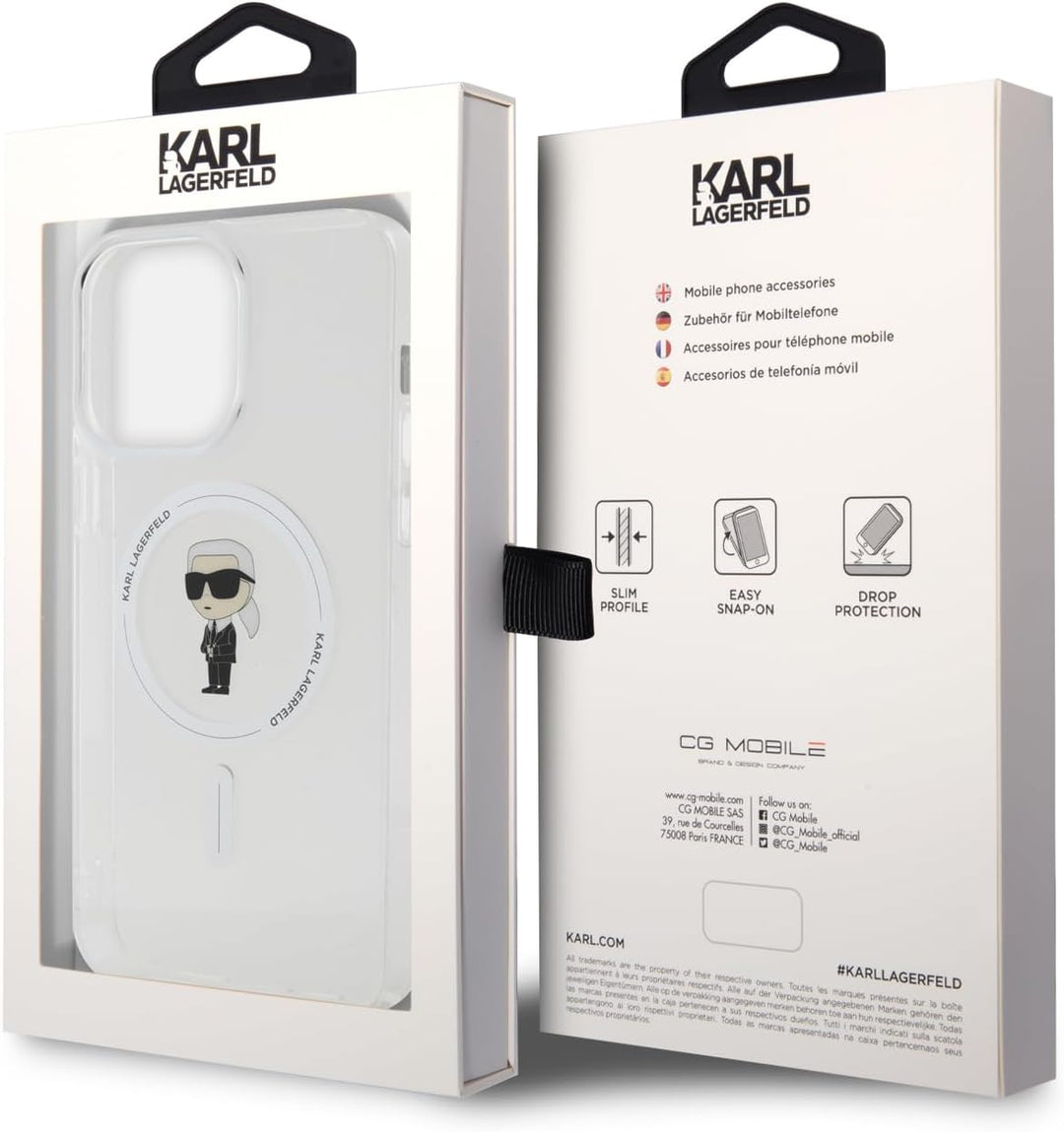 KARL LAGERFELD KLHMP15XHFCKNOT Hülle für iPhone 15 Pro Max 6.7" transparent hardcase IML Ikonik durc