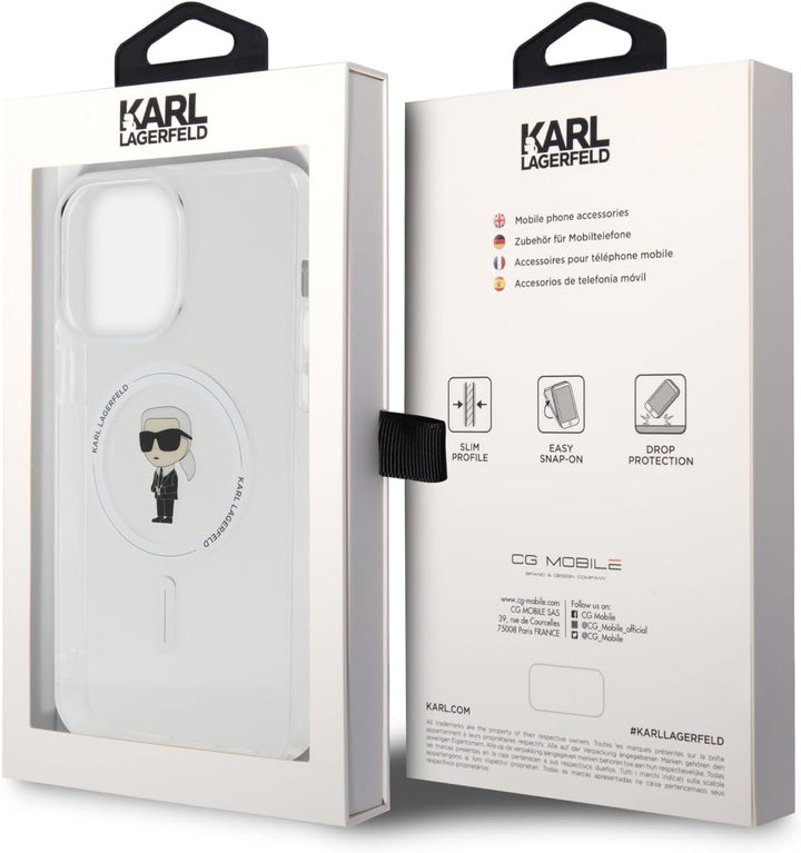 KARL LAGERFELD KLHMP15XHFCKNOT Hülle für iPhone 15 Pro Max 6.7" transparent hardcase IML Ikonik durc