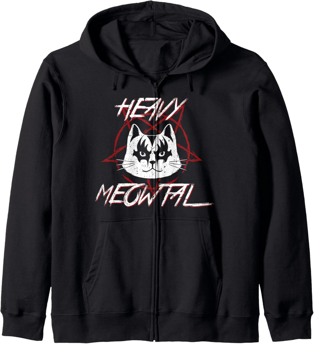 Heavy meowtal funny cat metalhead heavy metal music Kapuzenjacke