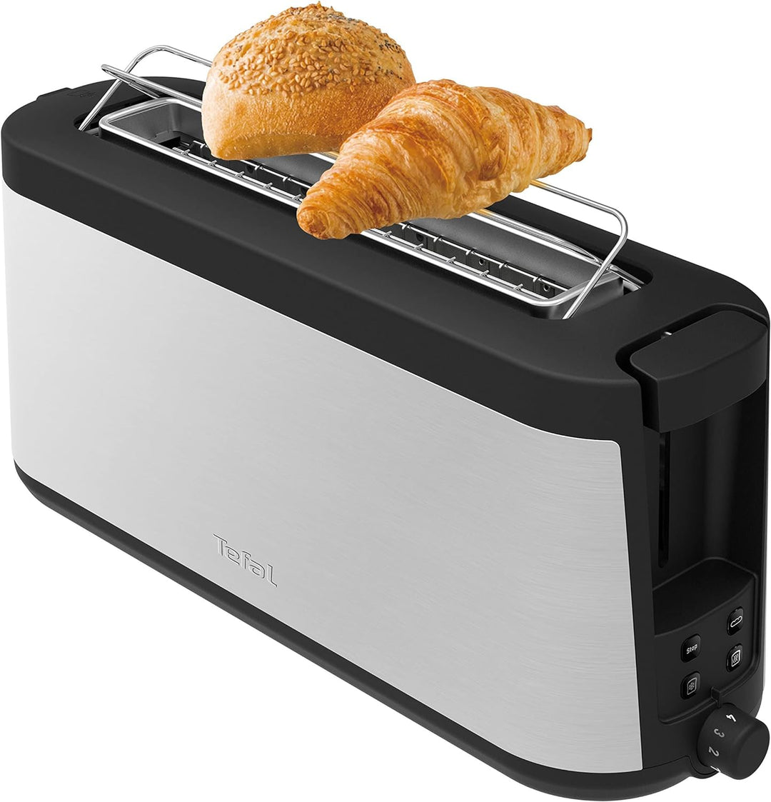 Tefal Element Langschlitz-Toaster TL4308 | 7 Bräunungsstufen | 1000 Watt | Integrierter Brötchenaufs