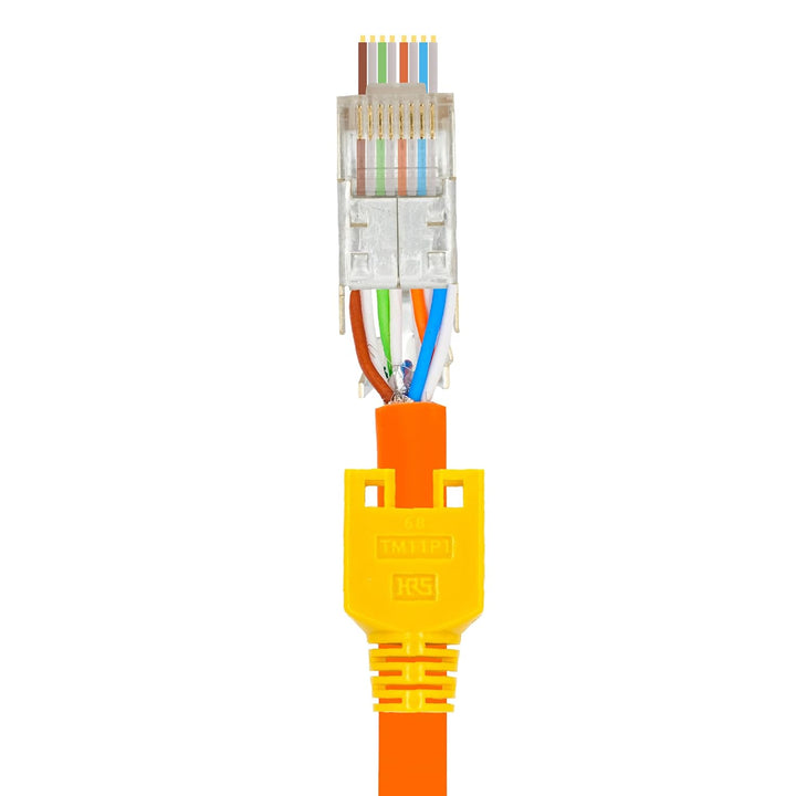 BIGtec RJ45 Stecker Netzwerkstecker 50 Stück Hirose TM11 gelb Hochgeschwindigkeits Verbindung für Fa