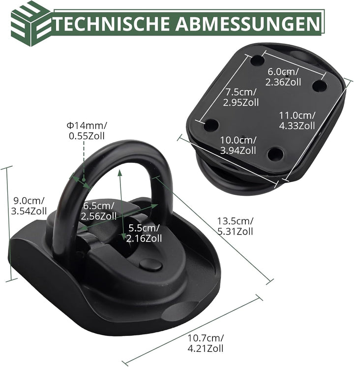 EYPINS Bodenanker/Wandanker mit Diebstahlschutz, einklappbar Befestigungsanker, Bügelstärke Ø 14mm–