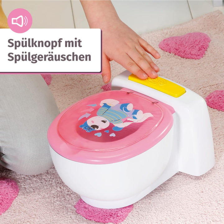 BABY born Toilette für Puppen mit Geräuschfunktion und Häufchen zum wegspülen, 828373 Zapf Creation,