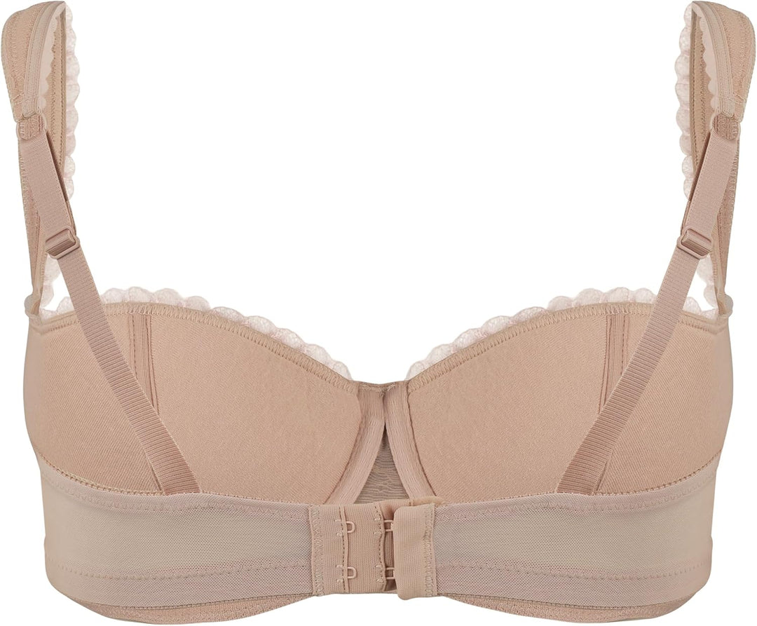 Rosme Lingerie Balconette-BH mit gepolsterten Trägern für Damen, Kollektion Eliza 70B Beige, 70B Bei