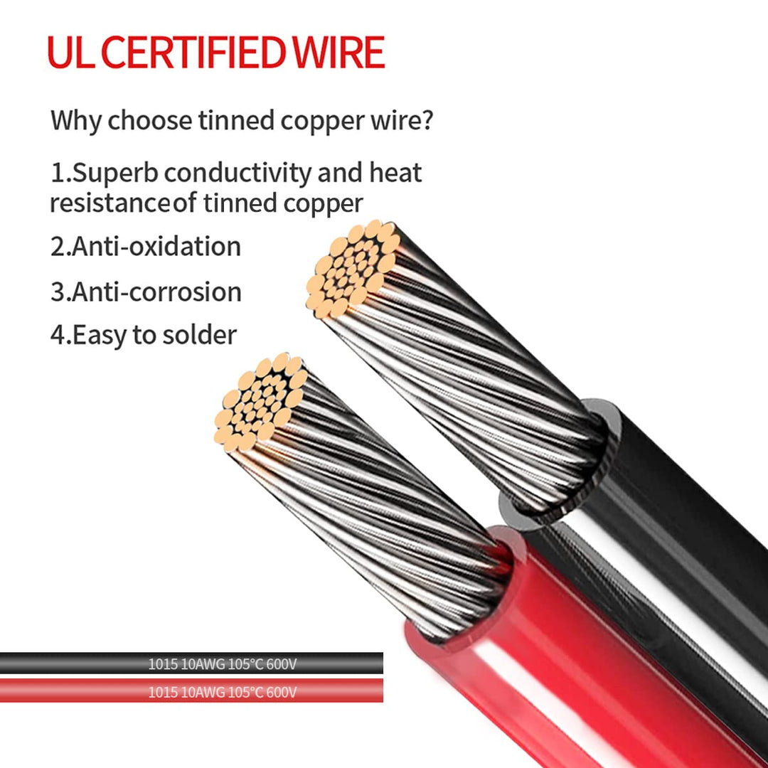 ELFCULB SAE Wetterfest Steckdose Seitenwandanschluss,10AWG(5,26mm²) SAE Buchse Stecker Verlängerungs
