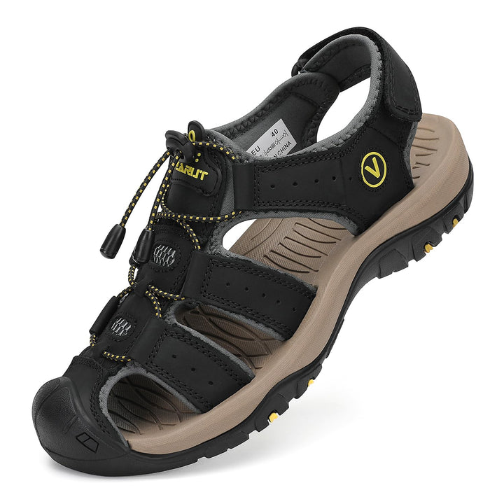FLARUT Sandalen Herren Outdoorsandalen Sommer Wanderschuhe Trekkingsandalen Leder Strand Wandersanda