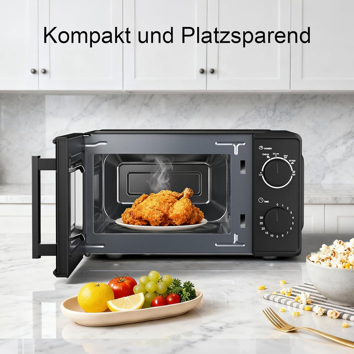 Galanz Solo-Mikrowelle 20L P70T20L-VB, 700W Mikrowelle mit 6 Leistungsstufen, 0 bis 30 Minuten-Timer