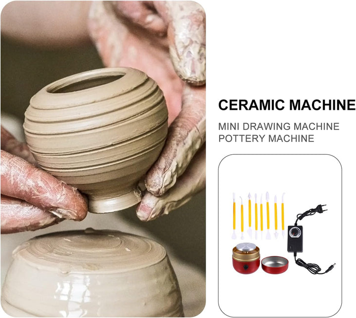 Gatuida Mini Töpferscheibe Elektrisch: Drehscheibe Töpfern Töpferset für Zuhause 8cm Pottery Wheel T