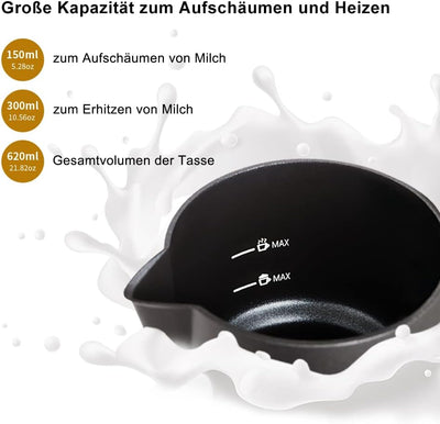 Milchaufschäumer, Automatische elektrische Milchwärmer und Schaumbereiter, Spülmaschinenfest, Milchd