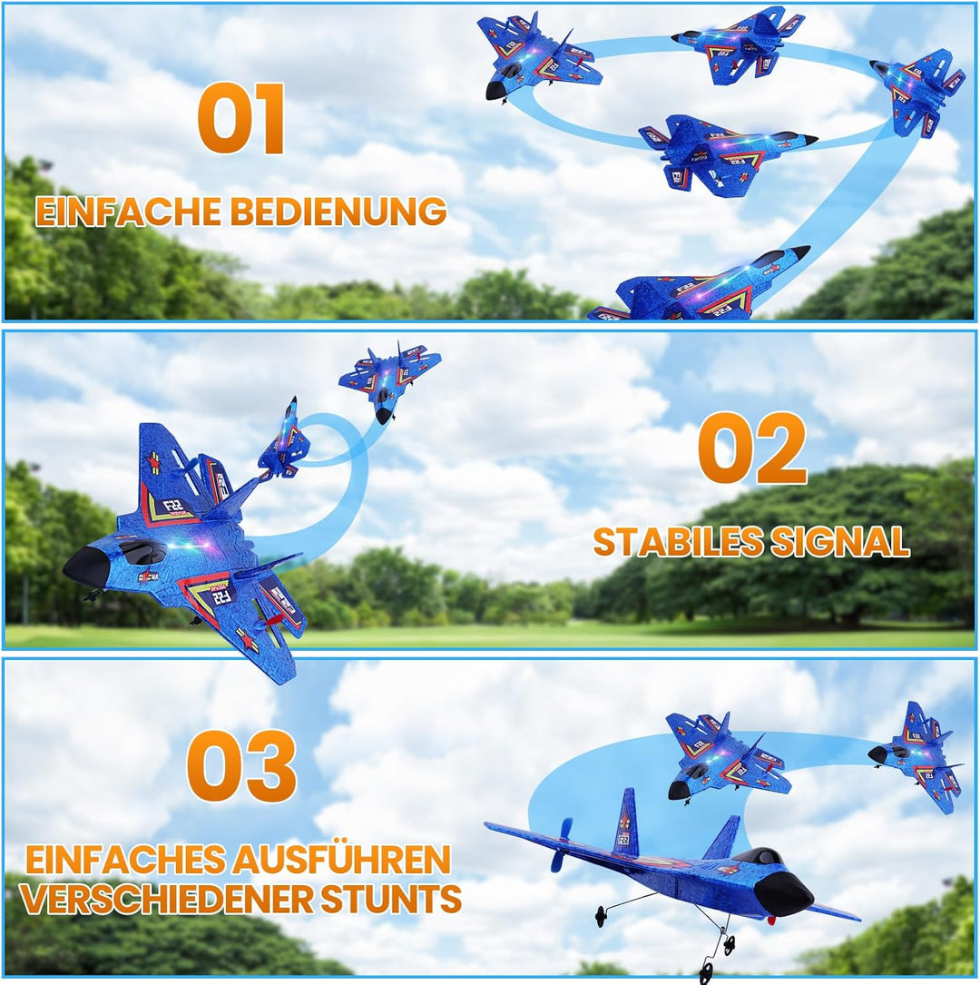 Henakmsl RC Flugzeug 3CH Ferngesteuerter Kämpfer 2.4GHz RC Flugzeug RTF für Anfänger, Kinder und Erw