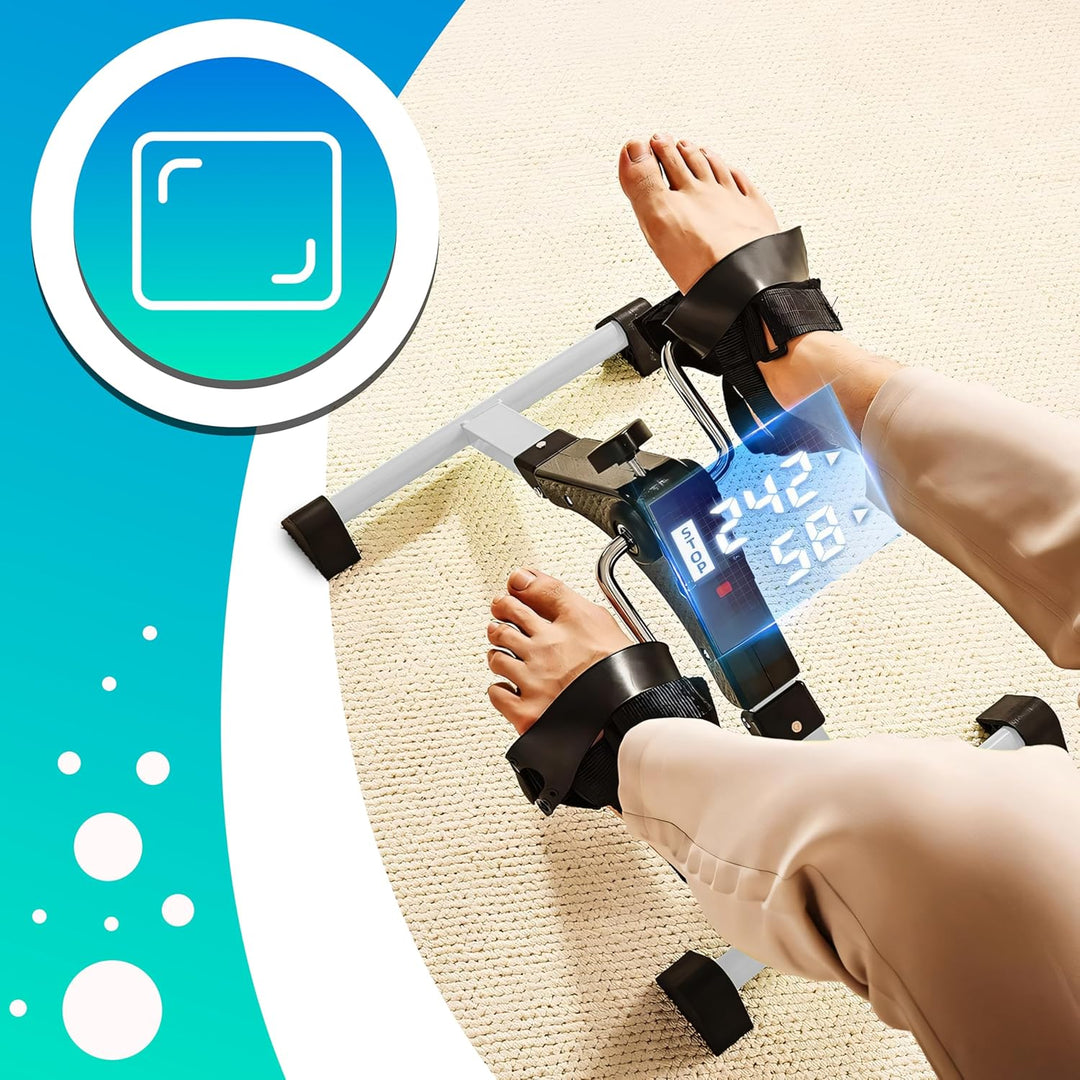 Retoo Pedaltrainer Mini Heimtrainer für Senioren – Leiser Arm- & Beintrainer mit LCD-Display, Einste