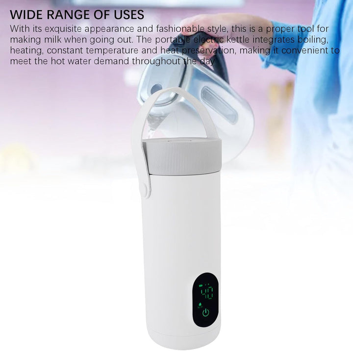 Tonysa Tragbarer Elektrischer Wasserkocher 350 Ml, Edelstahl, 27000 -mAh -Akku, USB Antrieb, für Aut