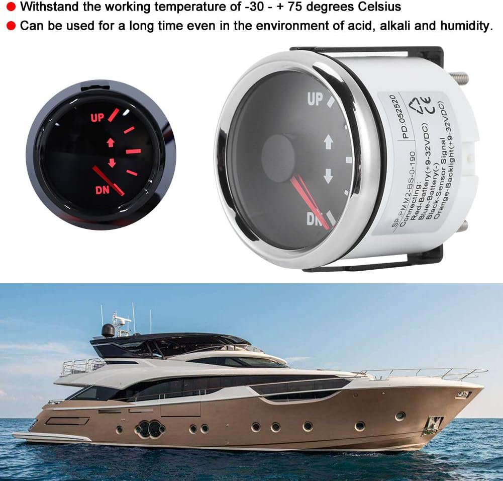 Trimmanzeige,52 mm UP-DN-Trimmanzeige für Boote 0-190 Ohm Trimmanzeige für Marineboote Kit Trimm-Nei