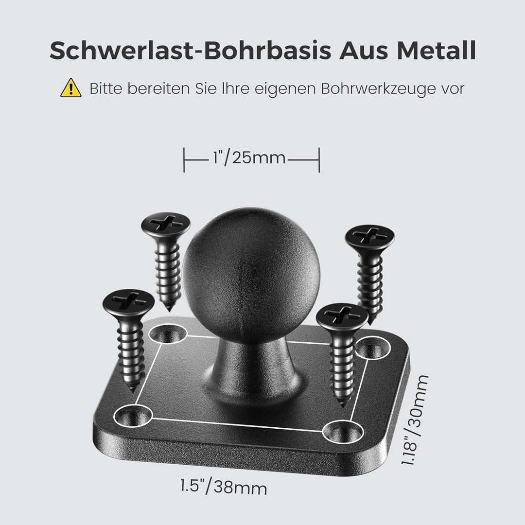OHLPRO Tablet Halterung Auto aus Aluminium mit Hochleistungs Bohrerbasis, LKW iPad Halter mit 2-Stuf