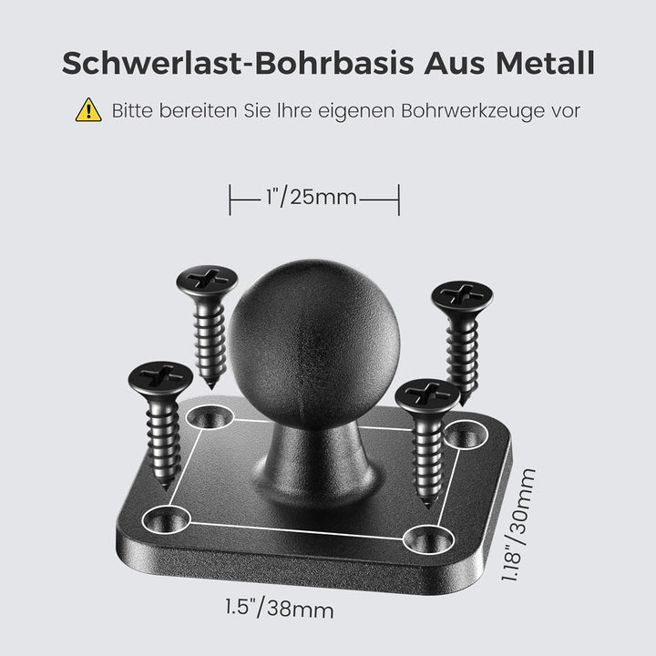 OHLPRO Tablet Halterung Auto aus Aluminium mit Hochleistungs Bohrerbasis, LKW iPad Halter mit 2-Stuf