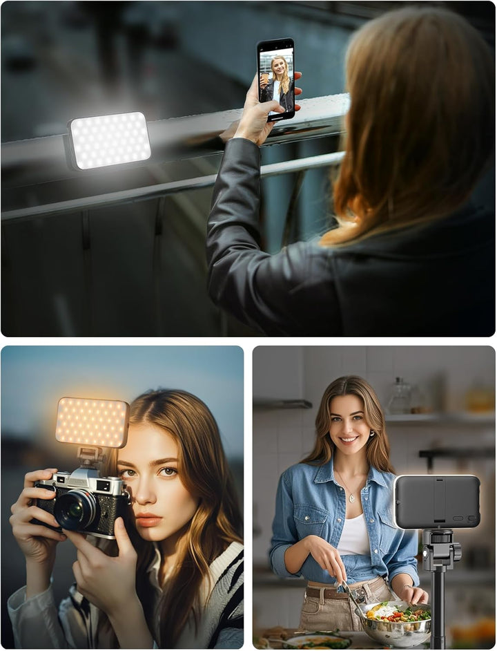 96 LED Selfie Licht mit Soft-Diffusor, Handy Licht Stativadapter für Telefon Laptop Tablet,2500K-990