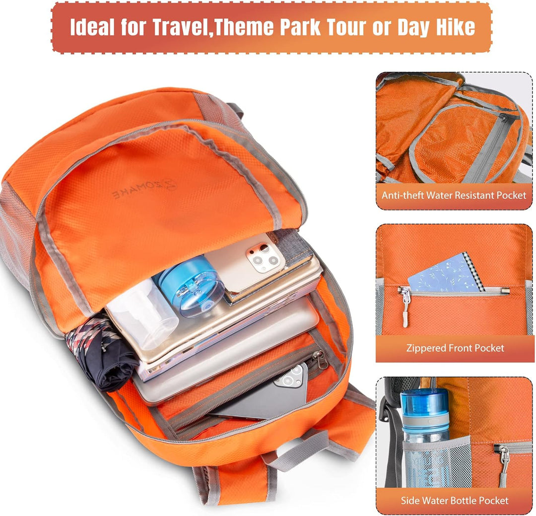 ZOMAKE Ultraleicht Faltbarer Rucksack Packbare Backpacks 20 L, Kleiner Faltbar Rucksäcke Wanderrucks