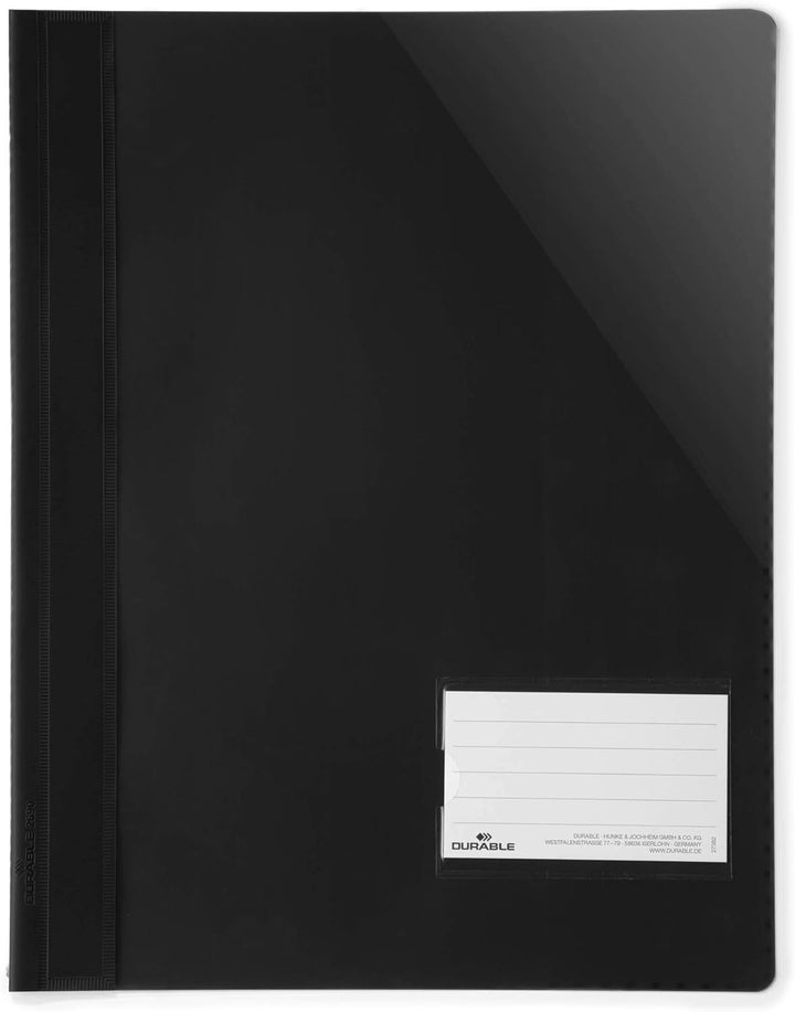 Durable Sichthefter für Din A4, Überbreite, schwarz, 25er Packung, 269001, Schwarz
