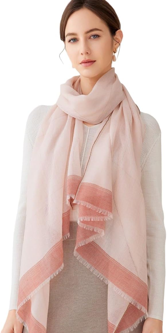 Farbgewebe Damen Unisex Kaschmir Schal 100% feine Kaschmirwolle gewebt mit Fransenrand XL Stola ganz